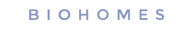 BIOHOMES" is written in capital letters with a light blue color on a transparent background, seamlessly integrating SEO keywords for optimal online visibility.