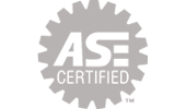 ASE logo resembling a gear with the letters "ASE" in the center and "Certified" written underneath.