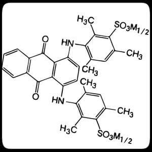 Chemical structure diagram showing an aromatic compound with multiple rings and functional groups including sulfonate (SO3M1/2), methyl (CH3), and carbonyl (C=O) groups. For more information, visit our FAQ Home Demolitions section.